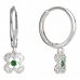 BeKid, Gold kids earrings -830 - Switching on: Circles 15 mm, Metal: White gold 585, Stone: Green cubic zircon