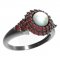 BG prsten s přírodní perlou 540-U - Kov: Stříbro 925 - rhodium, Kámen: Granát