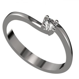 BG zlatý prstýnek 1473 /zásnubní-snubní/ Bílé zlato - 585 Diamant