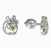 BeKid, Gold kids earrings -1192 - Switching on: Screw, Metal: White gold 585, Stone: Green cubic zircon