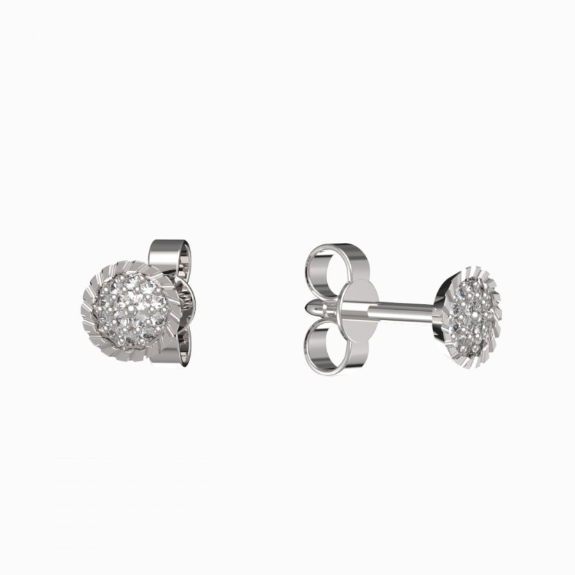 BG zlaté náušnice 1363 Bílé zlato - 585 Diamant