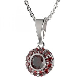 BG přívěs vsazený granát 744-0 Stříbro 925 - rhodium Granát