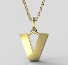 BeKid, Gold kids pendant - letter V
