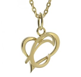 BG zlatý přívěsek písmenko C - 1412 Bílé zlato - 585