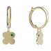 BeKid, Gold kids earrings -828 - Switching on: Circles 12 mm, Metal: Yellow gold 585, Stone: Green cubic zircon